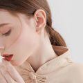 wholesale 925 Sterling Silver Rose Gold Plated Rose Flower Drop Earrings For Women-0-2