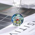 wholesale 925 Sterling Silver Mushroom Squirrel Pendant Necklaces for Women Girls Gifts Crystal Birthstone Jewelry Mothers Day Presents-0-1