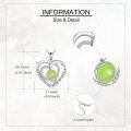 wholesale 925 Sterling Silver Heart with Green Enamel Tennis Ball and Cubic Zirconia Pendant Necklace s for Women-0-4