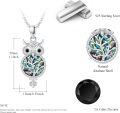 wholesale 925 Sterling Silver Owl Tree of Life Pendant Necklace with Opal Abalone Shell Inlay-0-4