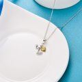 wholesale 925 Sterling Silver Red Heart & Gold Wings Guardian Angel Pendant Necklace for Women's Birthdays Gifts-0-20