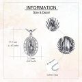 wholesale 925 Sterling Silver Virgin Mary Pray for Us Oval Medal Pendant Necklace-0-2