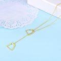 wholesale 925 Sterling Silver Double Horse Stirrup Pendant Layered Chain Necklace-0-16
