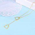 wholesale 925 Sterling Silver Double Horse Stirrup Pendant Layered Chain Necklace-0-16