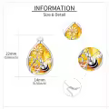 wholesale 925 Sterling Silver Amber Bee Flower Pendant Necklace Wholesale for Women-0-4