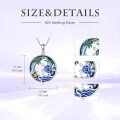 TOUPOP Sterling Silver Crystal Sea Turtle Tropical Palm Tree Ocean Pendant-0-5