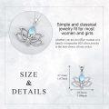 wholesale 925 Sterling Silver Lotus Flower Pendant with Blue Opal and Animal Charms Necklace for Women Girls  48cm Chain Length-0-1