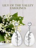wholesale Sterling Silver Floral Teardrop Earrings w Birth Flower Engraved Gift for Women-0-22