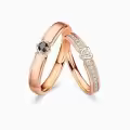 TOUPOP Sterling Silver Moissanite Couples Wedding Rings Set-0-4
