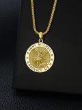 wholesale Gold Plated 925 Sterling Silver St Michael's Archangel Protect Us Medal Pendant Necklace s for Men & Women-0-2