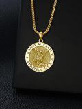 wholesale 925 Sterling Silver Gold Plated Saint Michael Protect Us Medal Pendant Necklace-0-2