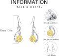 wholesale 925 Sterling Silver Sunflower Dangle Earrings with Infinity Loop You are my Sunshine Inscription Mother's Day Gifts for Women-0-5
