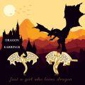wholesale Gold 925 Sterling Silver Hypoallergenic Dragon Stud Earrings with Cubic Zirconia for Women-0-4