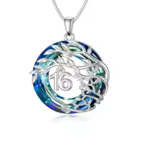 TOUPOP Sterling Silver & Stone 16th Birthday Necklace For Women-undefined