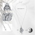 wholesale 925 Sterling Silver Dog Shaped Charm Pendant Necklace with Cubic Zirconia Stones for Women  48cm Chain Length-0-1
