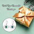 wholesale 925 Sterling Silver Evil Eye Earrings With Green Gem And White Diamonds-0-4