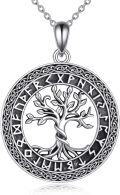 wholesale 925 Sterling Silver Viking Tree of Life Pendant Necklace Norse Runes  for Women Men-0-0