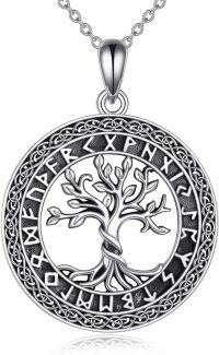 wholesale 925 Sterling Silver Viking Tree of Life Pendant Necklace Norse Runes  for Women Men-Tree of Life Necklace