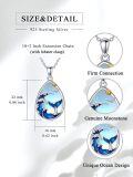wholesale 925 Sterling Silver Whale Wave Ocean Pendant Necklace for Women Girls Gifts Jewelry-0-5
