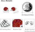 wholesale 925 Sterling Silver Red Opal Hedgehog Stud Earrings - Small and Adorable Animal Jewelry for Women-0-5