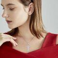 wholesale 925 Sterling Silver Cubic Zirconia Cross Pendant Necklace for Women-0-4