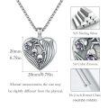 wholesale 925 Sterling Silver Heart Locket Necklace With Purple Crystals And Photo Insert-0-5
