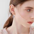 wholesale  Sterling Silver Crystal Mom Earrings Rose Flower Love Heart Dangle Drop Hook -0-50