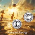 wholesale 925 Sterling Silver Volleyball Stud Earrings Sports  for Women and Men-0-4