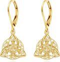 wholesale 10K Golden Celtic Knot Drop Earrings for Women - Irish Style s-0-0