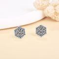 wholesale 925 Sterling Silver Norse Vegvisir Viking Stud Earrings - Nordic Pagan s for Women Men-0-3