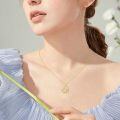 wholesale 14K Gold Heart-Shaped Dog and Girl Charm Pendant Necklace for Women's Gifts-0-4