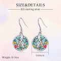wholesale 925 Sterling Silver Giraffe & Flowers Abalone Shell Drop Earrings for Women-0-5