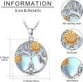 wholesale 925 Sterling Silver Tree of Life & Sunflowers Pendant Necklace for Women-0-5