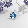 wholesale 925 Sterling Silver Lapis Lazuli Moon Phase Pendant with Diamonds - 18+2 Chain s for Her-0-4
