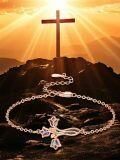 wholesale Rose Gold 925 Sterling Silver Abalone Shell Tulip Cross Charm Bracelet for Women Christian Catholic Faith Jewelry-0-3