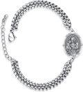 wholesale 925 Sterling Silver Saint Joseph Medal Charm Bracelet with Box Link Chain for Men Women (Adjustable)-0-0