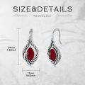 wholesale Sterling Silver Black Onyx Moonstone Red Agate Vintage Celtic Knot Dangle Drop Earrings-0-3