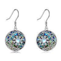 wholesale 925 Sterling Silver Celtic Knot Moon & Sun Shell Drop Earrings Gifts for Her-Sun and Moon