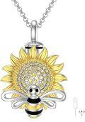 wholesale 925 Sterling Silver Sunflower Moon Hummingbird Turtle Cremation Urn Necklace for Ashes-0-0