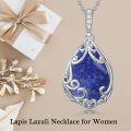 wholesale Sterling Silver Gemstone Teardrop Filigree Pendant Necklace-0-16