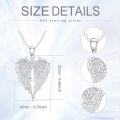 wholesale 925 Sterling Silver Angel Wings Pendant with Cubic Zirconia Charm Necklace for Women-0-4