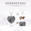 TOUPOP Sterling Silver Heart Locket Necklace That Holds Pictures Gift For Women-0-5