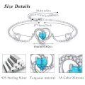 wholesale 925 Sterling Silver Blue Turquoise Heart Charm Anklet - Adjustable Size Valentines Day Gifts for Her-0-2