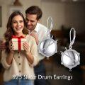 wholesale 925 Sterling Silver Drum and Drumsticks Earrings Sport Lover Music Lover s for Women Men-0-5