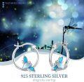 wholesale 925 Sterling Silver Butterfly Moonstone Huggie Hoop Earrings-0-5