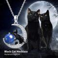 wholesale 925 Sterling Silver Moon & Cat Lapis Lazuli Pendant Necklaces for Women's  Ideas-0-5