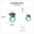 wholesale 925 Sterling Silver Enchanted Moonstone Mushroom Pendant Necklace-0-4