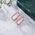 wholesale Rose Gold 925 Sterling Silver Infinity Twist Huggie Hoops with Cubic Zirconia for Women-0-4
