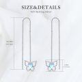 wholesale 925 Sterling Silver 6mm Heart Cut Moonstone Butterfly Threader Earrings for Women-0-3