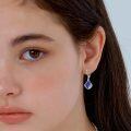 TOUPOP Sterling Silver Gemstone Filigree Teardrop Leverback Earrings-0-1